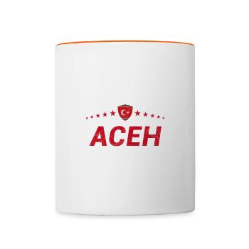 L’Aceh - Mug contrasté - blanc/orange - Devant