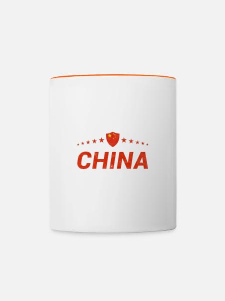 China - Tasse zweifarbig - Weiß/Orange