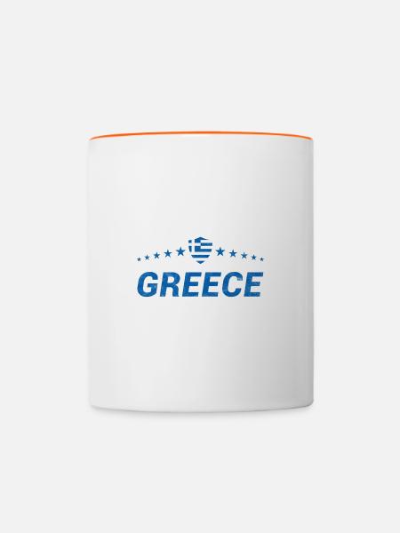 Griechenland - Tasse zweifarbig - Weiß/Orange