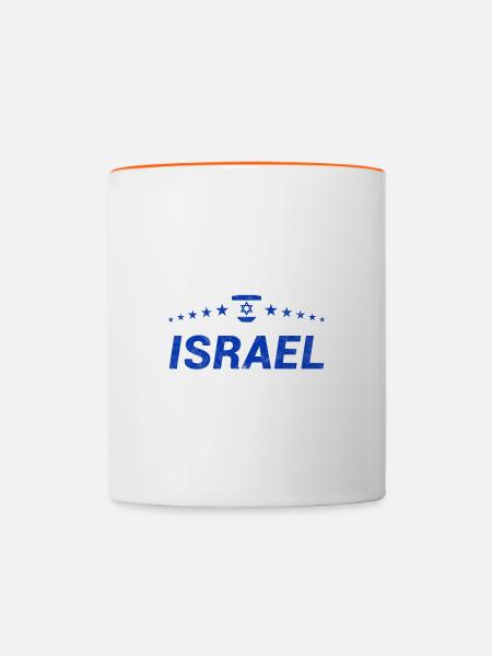 Israel - Tasse zweifarbig - Weiß/Orange