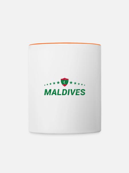 Malediven - Tasse zweifarbig - Weiß/Orange