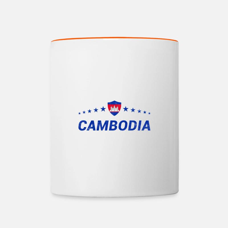 Cambodge - Mug contrasté - blanc/orange