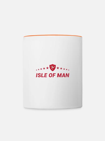 Île de Man - Mug contrasté - blanc/orange