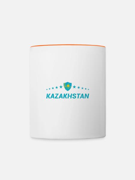 Kasachstan - Tasse zweifarbig - Weiß/Orange