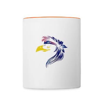Falklandinseln - Tasse zweifarbig - Weiß/Orange - Vorne