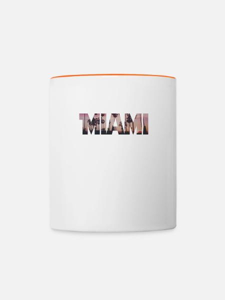 Miami Florida USA - Tasse zweifarbig - Weiß/Orange