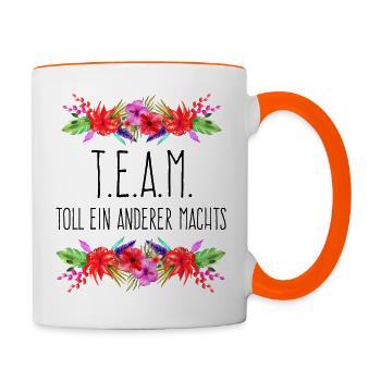TEAM - Toll ein anderer machts - Tasse zweifarbig - Weiß/Orange - Rechts