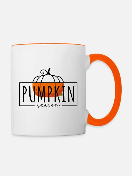Kürbis-Saison - Tasse zweifarbig - Weiß/Orange