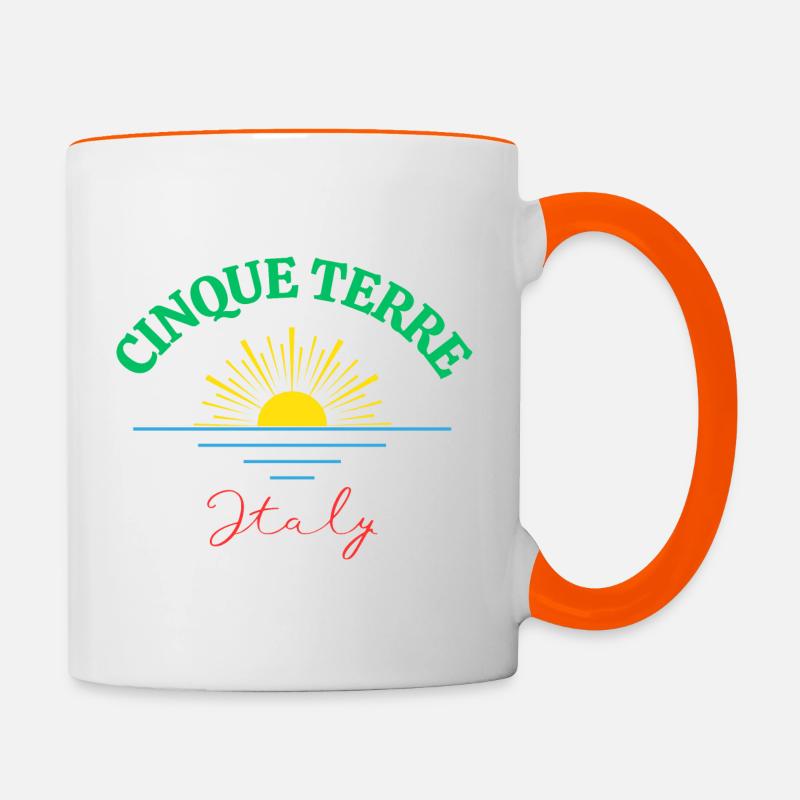 Cinque Terre - Tasse zweifarbig - Weiß/Orange