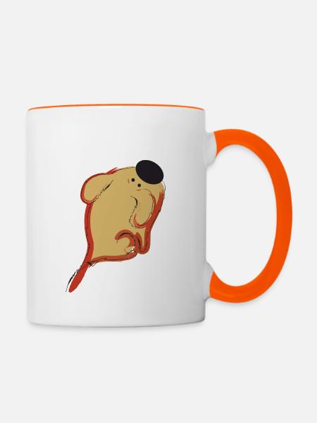 Laika - Tasse zweifarbig - Weiß/Orange