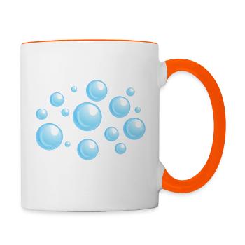 Air bubbles blue - Contrasting Mug - white/orange - Right