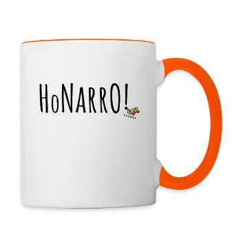HoNarro Fasnet Fasnacht - Tasse zweifarbig - Weiß/Orange - Rechts