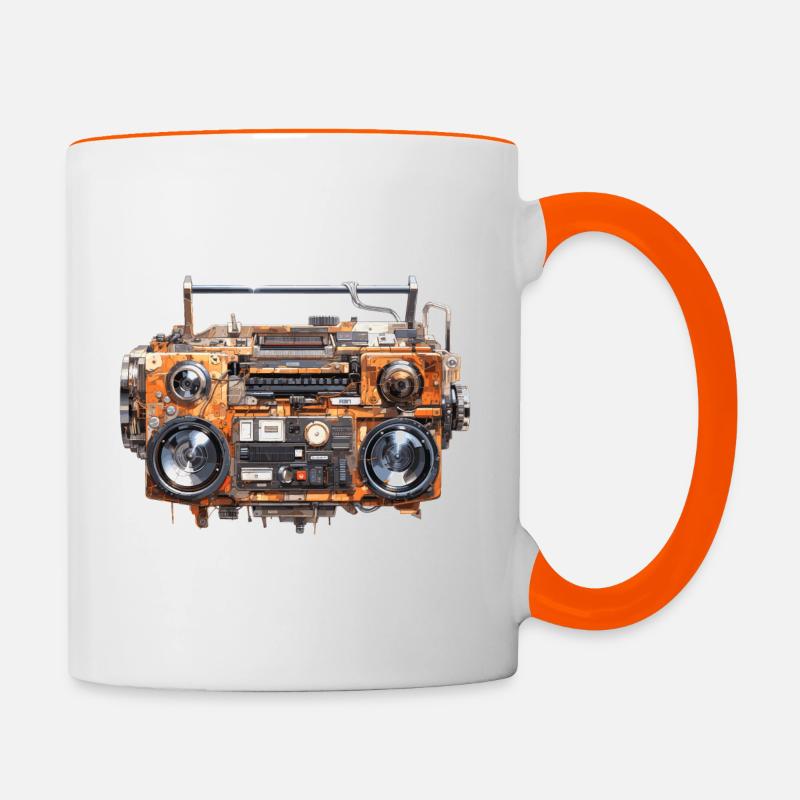 Boom box - Contrasting Mug - white/orange