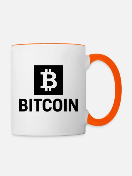 Bitcoin B - Tasse zweifarbig - Weiß/Orange