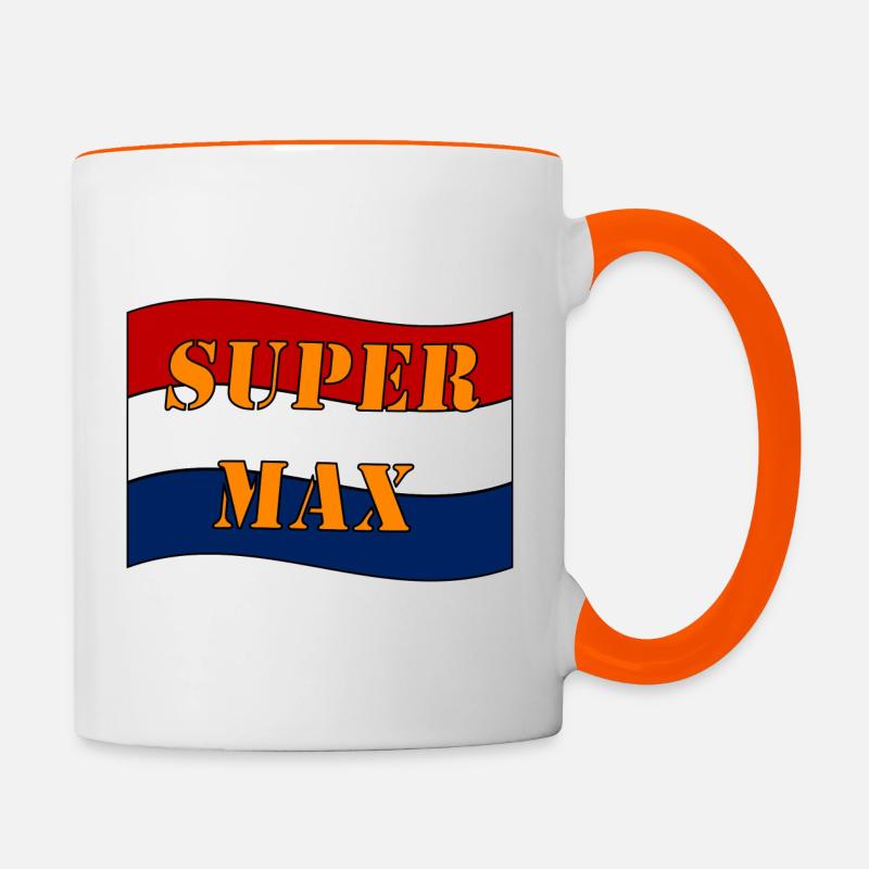 SUPER MAX - Contrasting Mug - white/orange