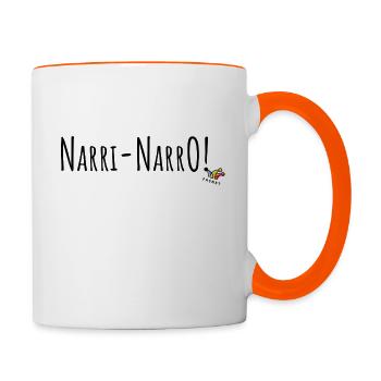 Narrenspruch NarriNarro der Fasnet - Tasse zweifarbig - Weiß/Orange - Rechts