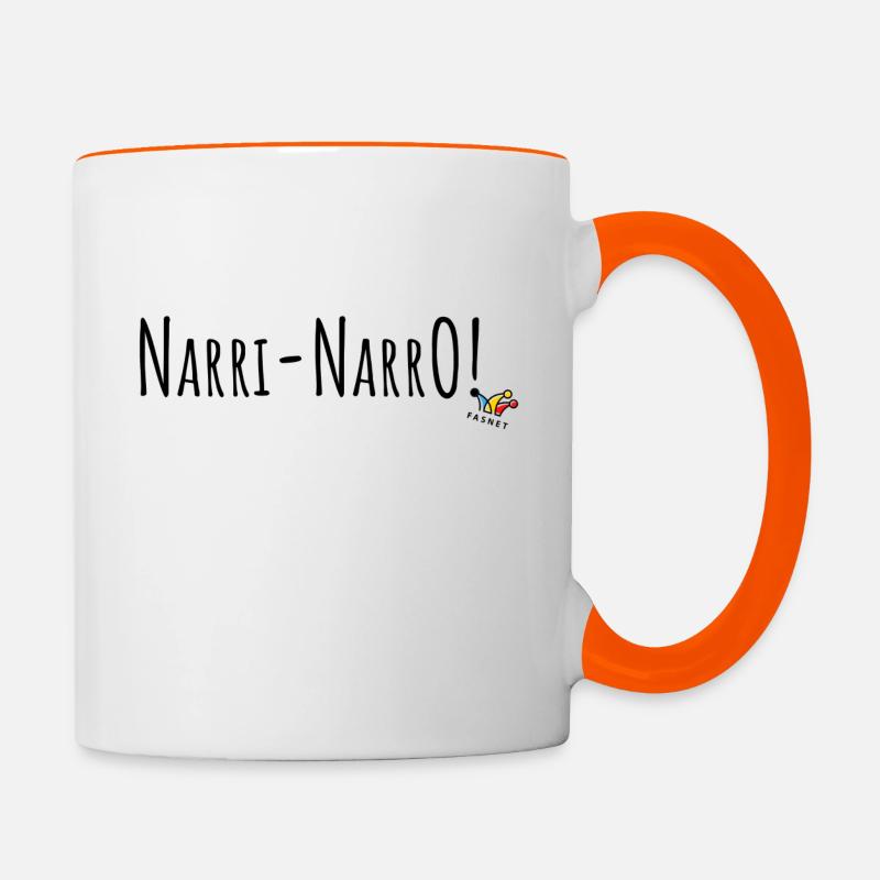 Narrenspruch NarriNarro der Fasnet - Tasse zweifarbig - Weiß/Orange