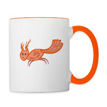 Squirrel nuts or tea - Contrasting Mug - white/orange - Right