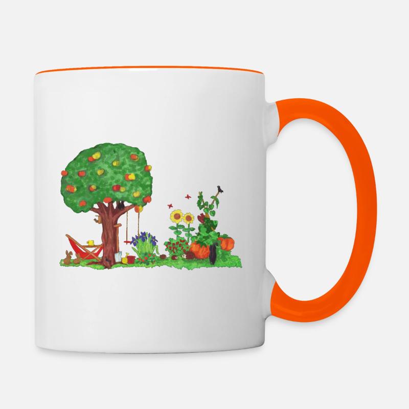 Lebensraum Garten - Tasse zweifarbig - Weiß/Orange
