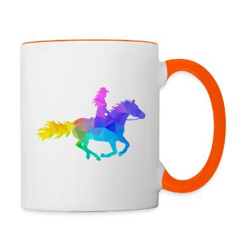 Western Lady Western Rider - Mug contrasté - blanc/orange - Droite