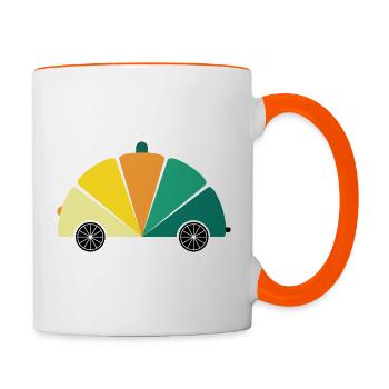 Retro police beetle - Contrasting Mug - white/orange - Right