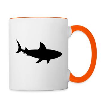 SHARK - Contrasting Mug - white/orange - Right