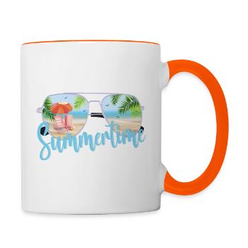 Été - Mug contrasté - blanc/orange - Droite