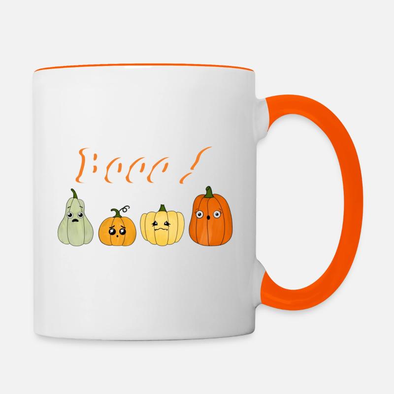 Les citrouilles - Mug contrasté - blanc/orange