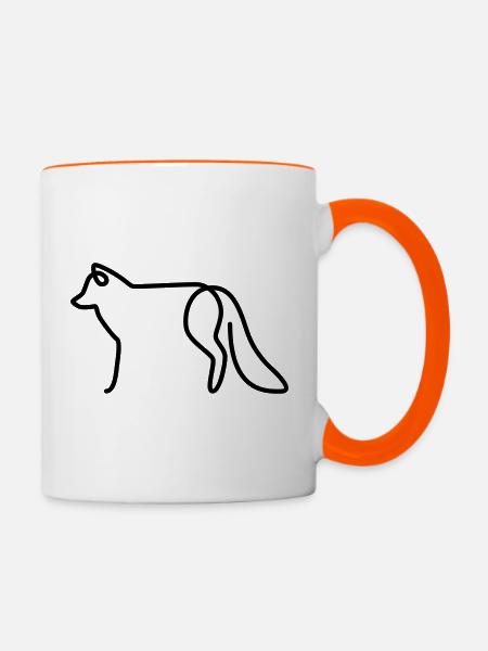 Fuchs - Tasse zweifarbig - Weiß/Orange