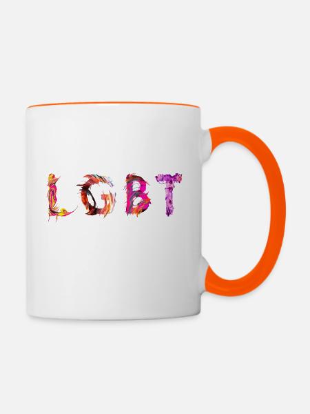 LGBT - Tasse zweifarbig - Weiß/Orange