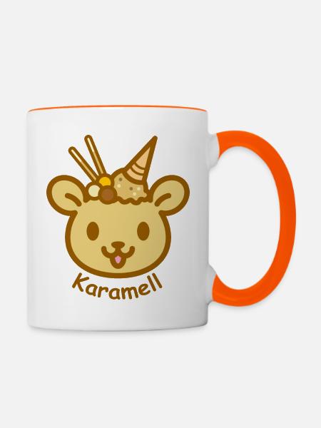 Eisbär Karamell - Tasse zweifarbig - Weiß/Orange