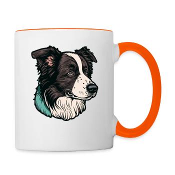 Border Collie - Contrasting Mug - white/orange - Right