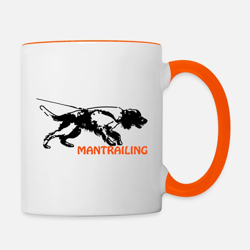 Springer spaniel mantrailing - Contrasting Mug - white/orange