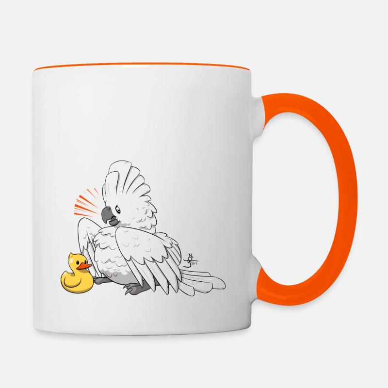 Umbrella Cockatoo - Mug contrasté - blanc/orange