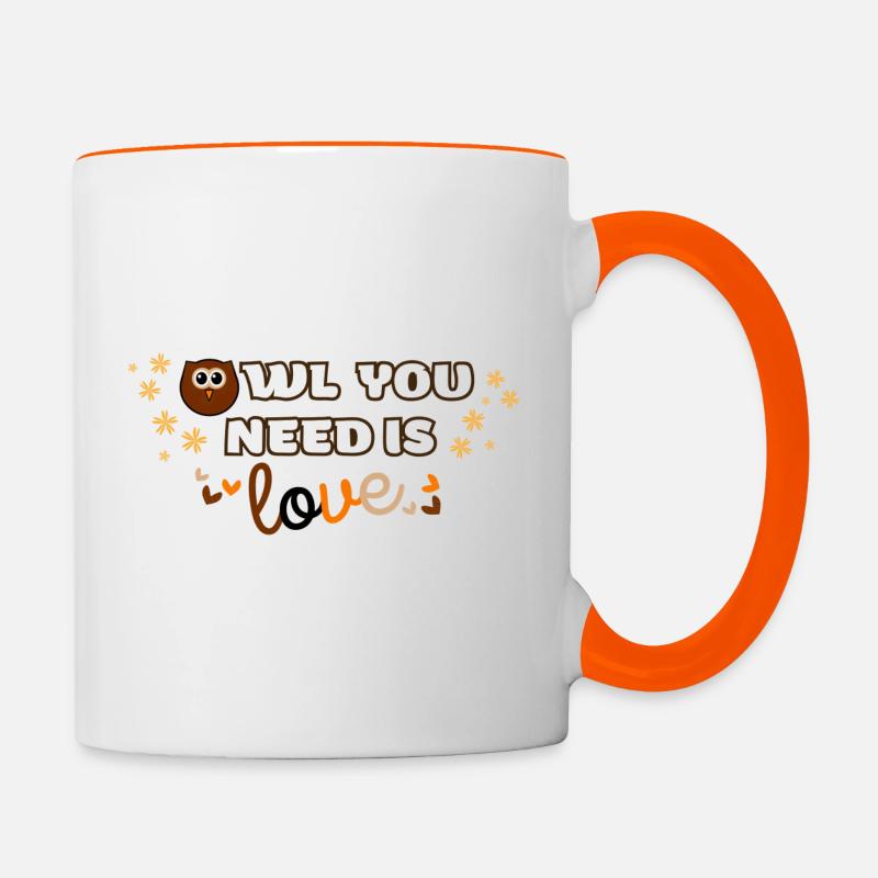 Eine weitere Eulenliebe - Tasse zweifarbig - Weiß/Orange