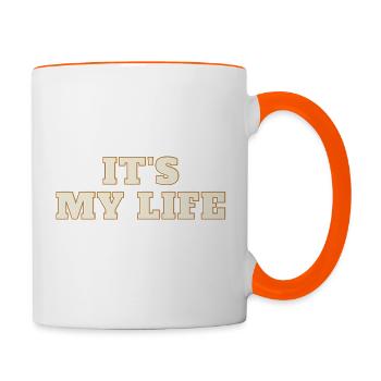 It's my life - Mug contrasté - blanc/orange - Droite