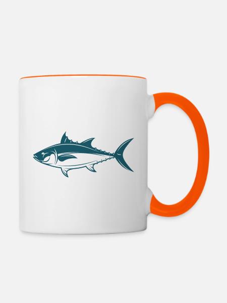 Meerestiere - Tasse zweifarbig - Weiß/Orange