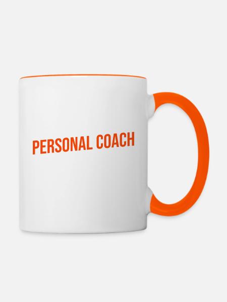 personal coach red - Tasse zweifarbig - Weiß/Orange