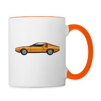 Illustration vom AR Montreal im Profil in Orange - Tasse zweifarbig - Weiß/Orange - Rechts