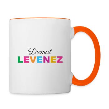 Bretagne - Demat levenez - Mug contrasté - blanc/orange - Droite