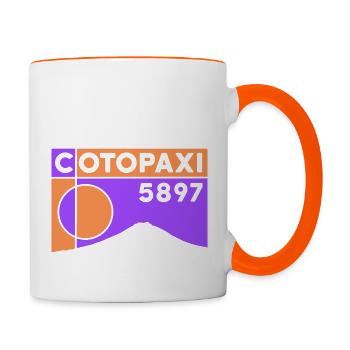 Cotopaxi Hochtour Besteigung Höhe Vulkan Ecuador - Tasse zweifarbig - Weiß/Orange - Rechts