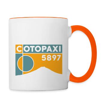 Cotopaxi Besteigung Höhe Vulkan Ecuador Andenken - Tasse zweifarbig - Weiß/Orange - Rechts