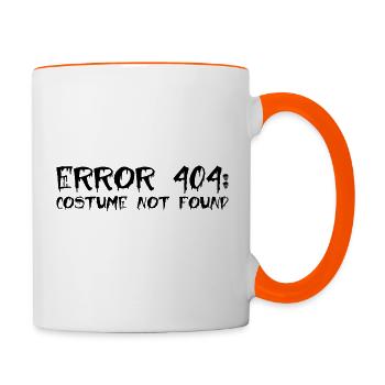Erreur 404 Costume Not Found Funny Simple Hallowee - Mug contrasté - blanc/orange - Droite
