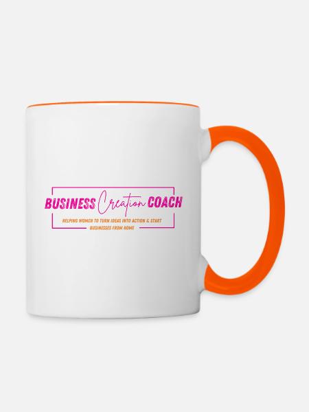 Business Creation Coach Merchandise - Tasse zweifarbig - Weiß/Orange