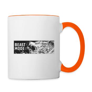 Beast-Mode - Vêtements de sport Helheim Threads - Mug contrasté - blanc/orange - Droite