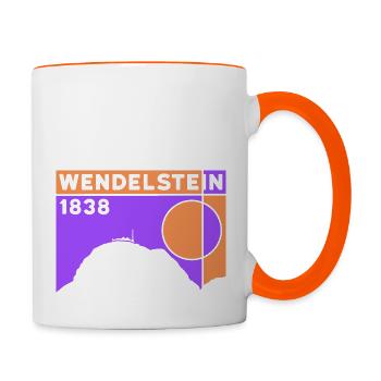 Wendelstein Finisher Wanderung Wandern Klettern - Tasse zweifarbig - Weiß/Orange - Rechts