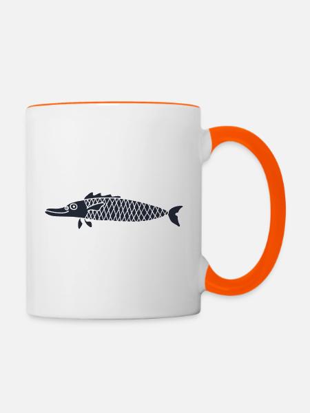 Meerestiere - Tasse zweifarbig - Weiß/Orange