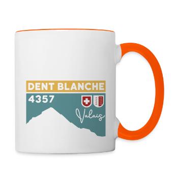Dent Blanche Granges Valais Itinéraire normal randonnée alpine - Mug contrasté - blanc/orange - Droite