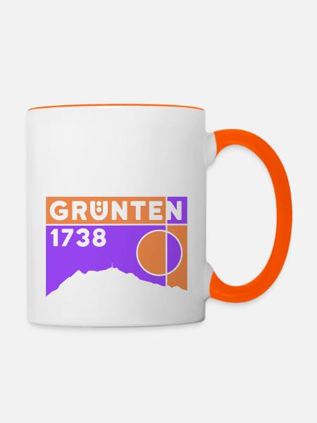 Grünten Berg Überquerung Wandern Wanderung Allgäu - Tasse zweifarbig - Weiß/Orange