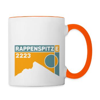 Souvenir de la visite de la montagne Rappenspitze Crossing - Mug contrasté - blanc/orange - Droite